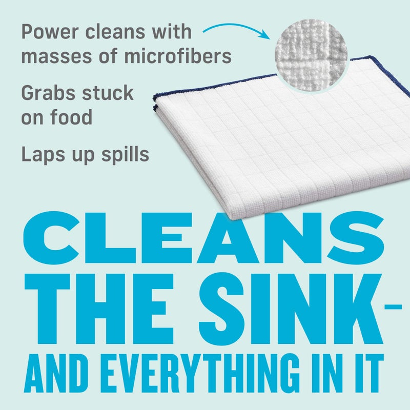 E-Cloth Reusable Paper Towel Replacement Cloth, Premium Microfiber Cleaning Cloths Ideal for Cleaning Up Spills on Countertops, Alternative to Paper Towels, 100 Wash Guarantee, 4 Count - Image 3
